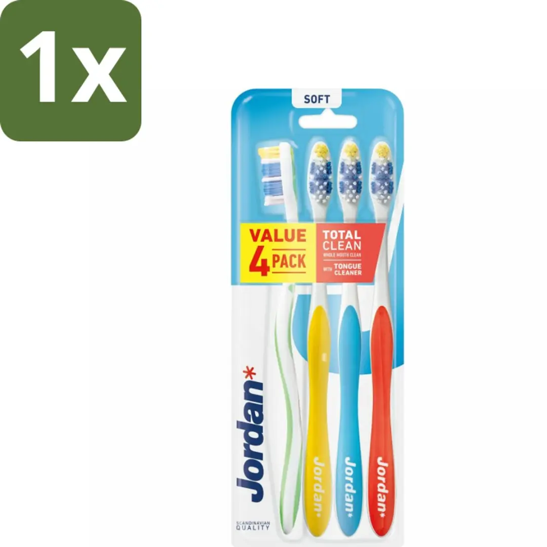 Jordan Tandenborstel Total Clean Soft 4-pack