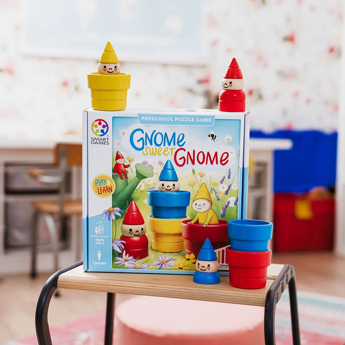 SmartGames Gnome Sweet Gnome SG038 Houten Kleuterspel - 48 Opdrachten - Multicolor