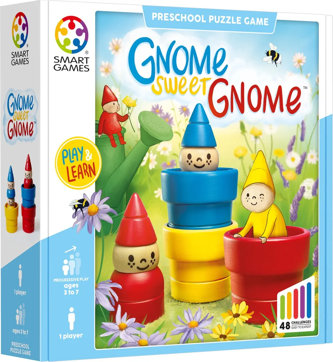 SmartGames Gnome Sweet Gnome SG038 Houten Kleuterspel - 48 Opdrachten - Multicolor