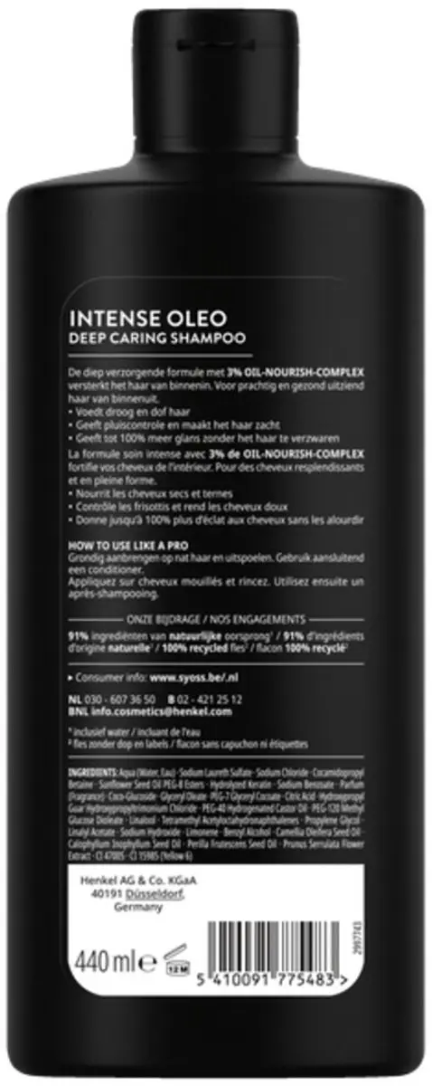 SYOSS Oleo Shampoo Langdurige Styling 440ml - 20 Stuks