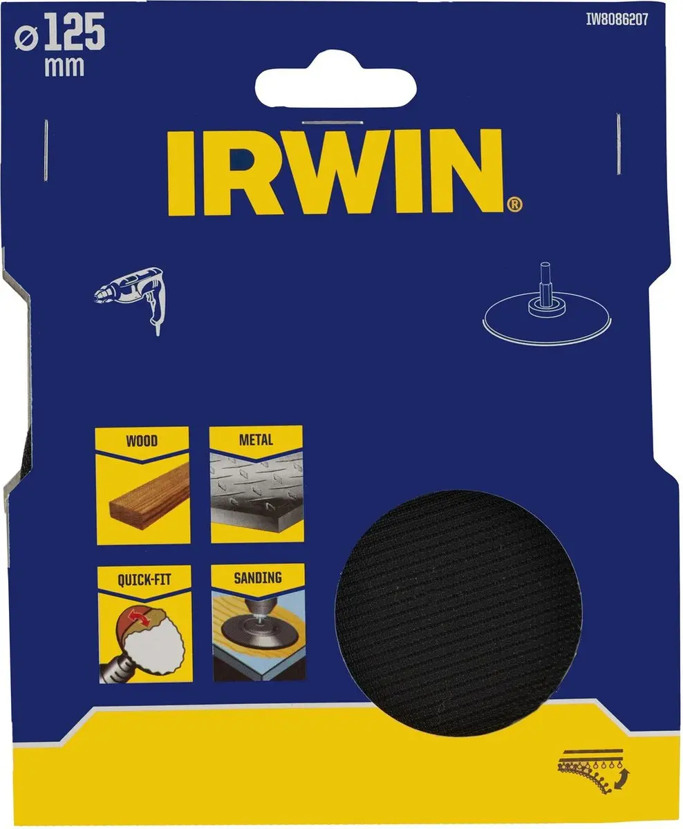 Irwin Steunschijf 125mm - Klittenband