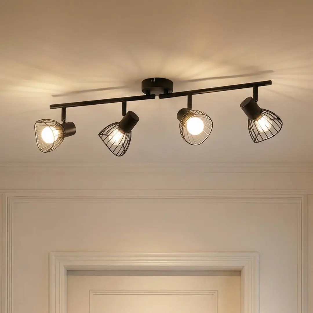 Lindby Plafondlamp 4-Lichts E14 - Zwart