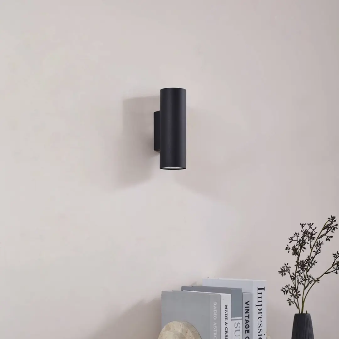 Lindby Wandlamp 2 Lichtpunten GU10 - Zwart