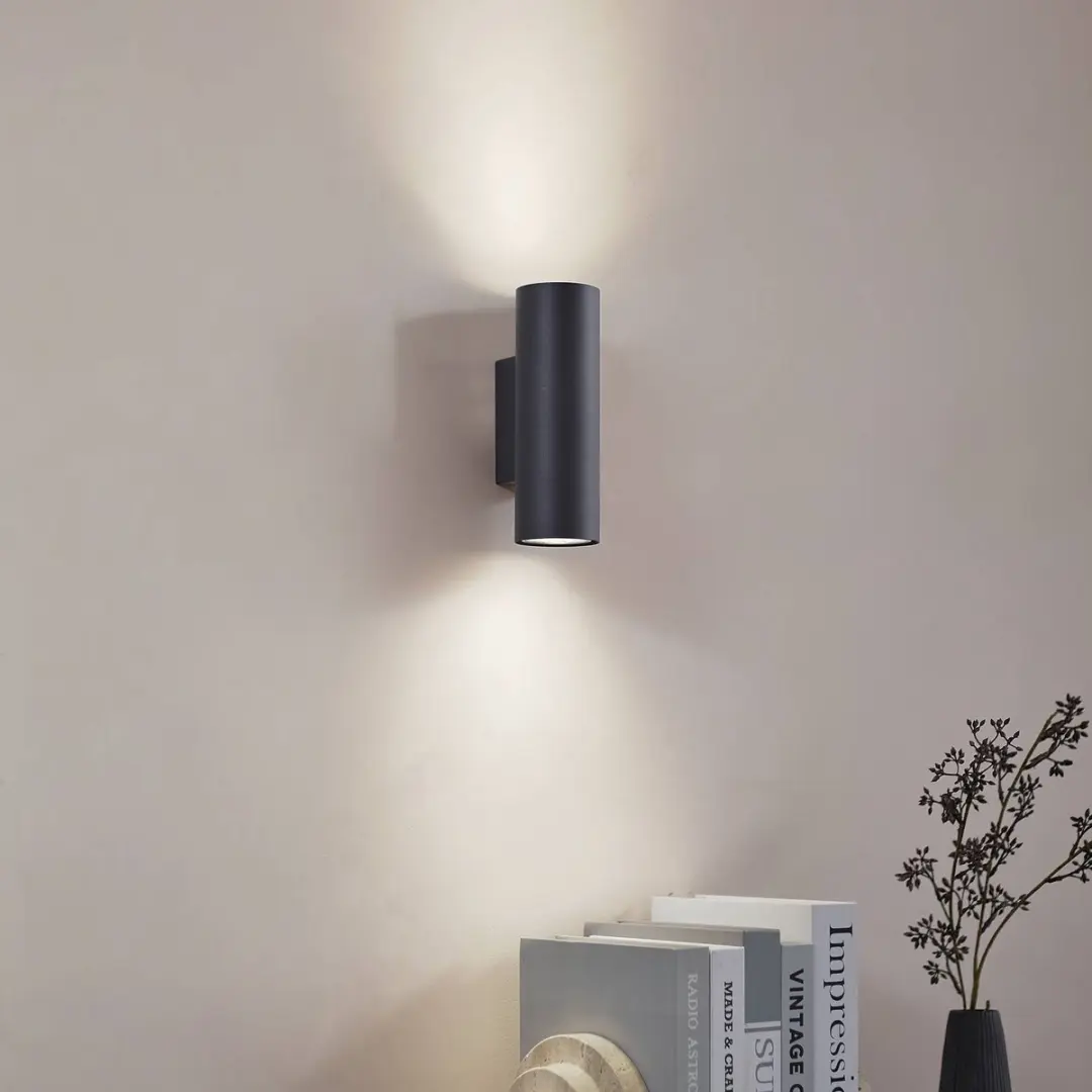 Lindby Wandlamp 2 Lichtpunten GU10 - Zwart