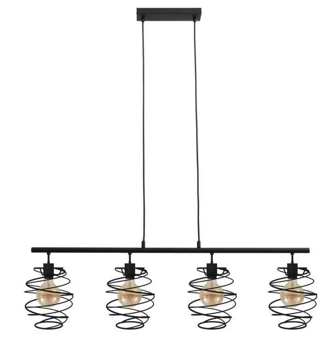 Briloner Swirl Hanglamp 4x E27 - Zwart - 1110x210x1300mm