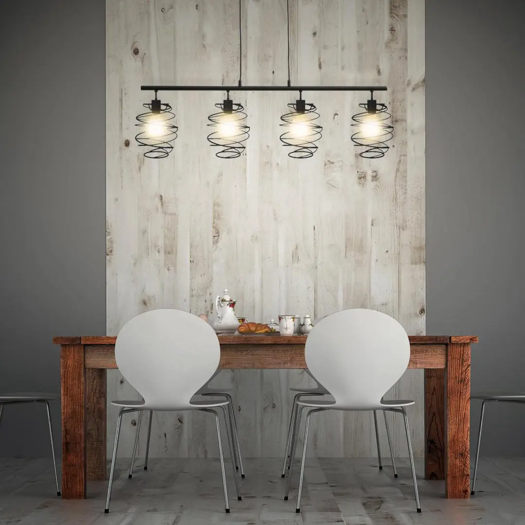 Briloner Swirl Hanglamp 4x E27 - Zwart - 1110x210x1300mm