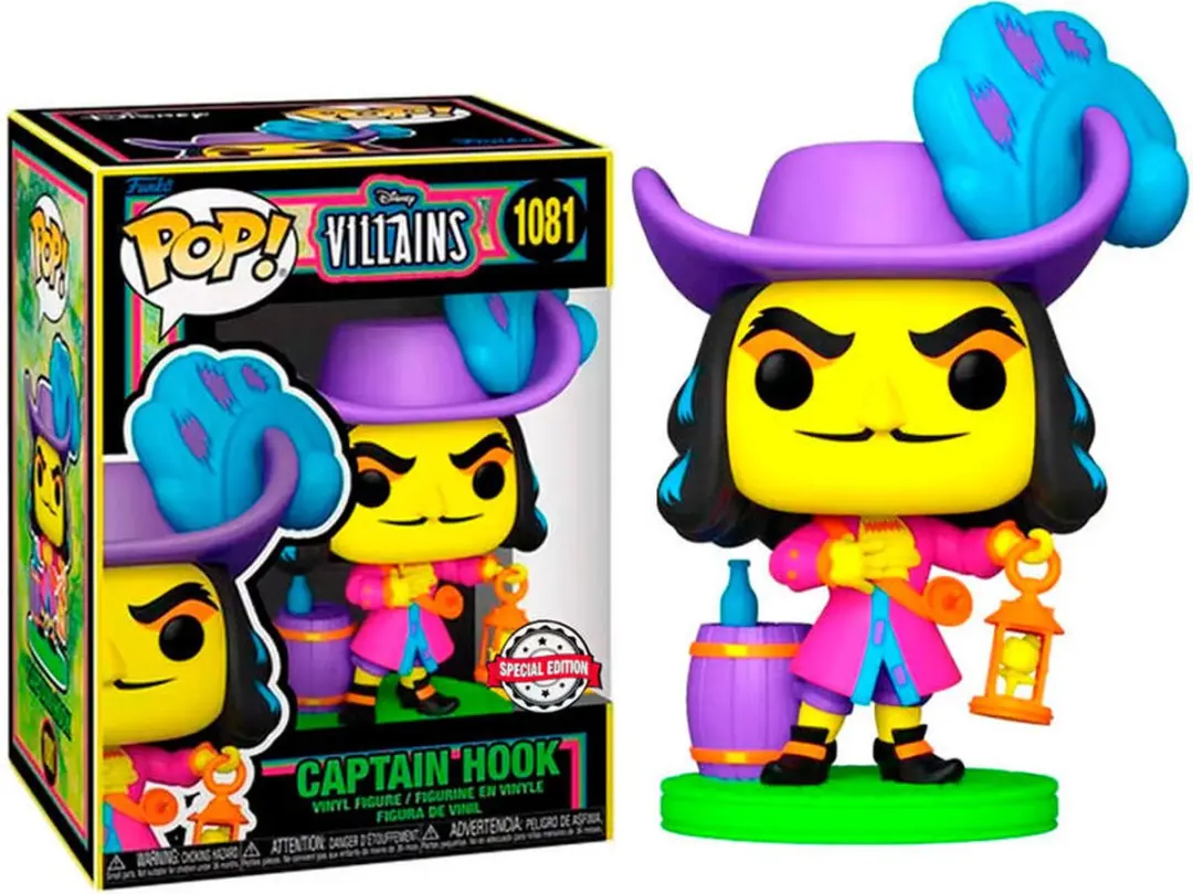 Pop! Disney Villains: Black Light Captain Hook FUNKO