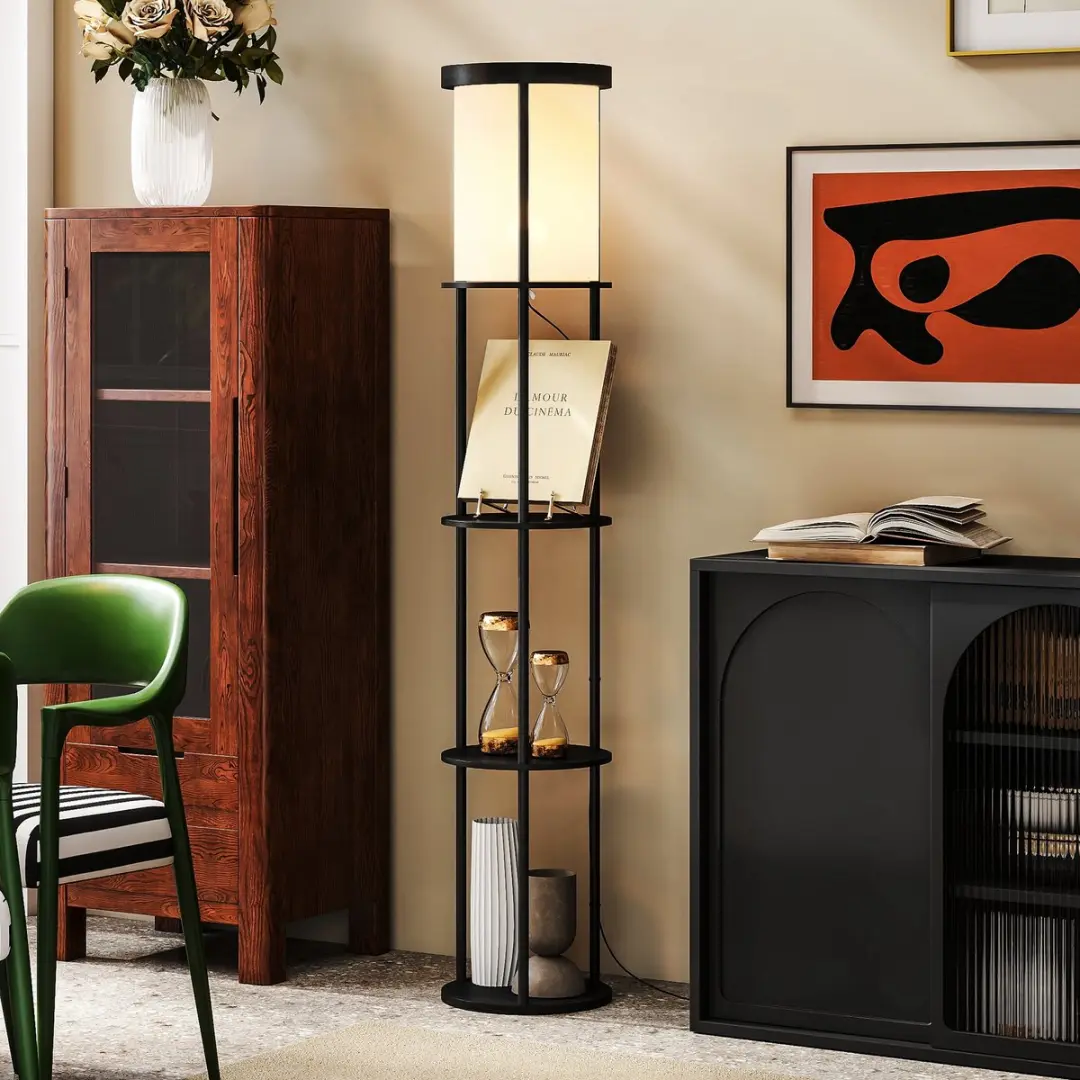 Homcom Staande Lamp Ø29x158cm - Zwart/Wit