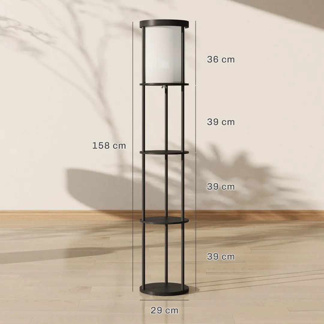 Homcom Staande Lamp Ø29x158cm - Zwart/Wit