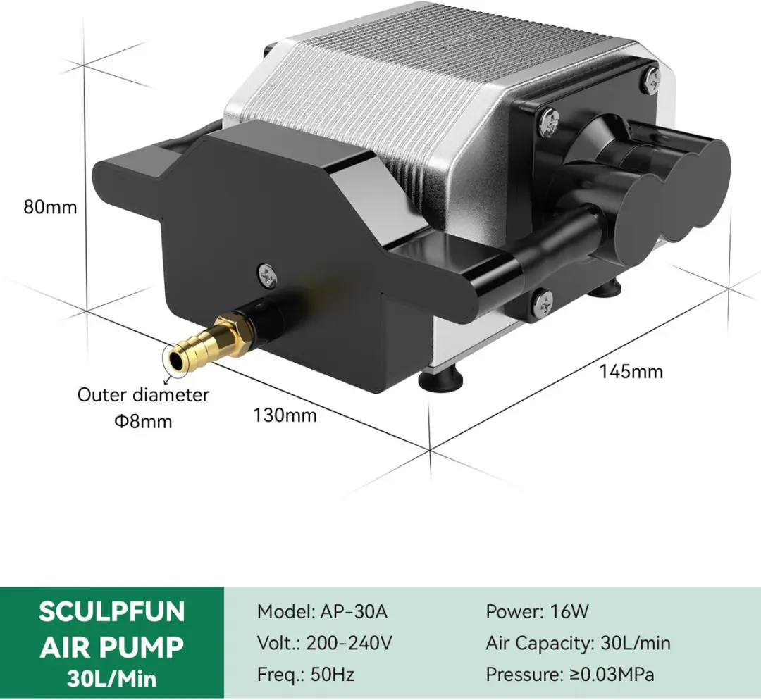 Sculpfun S9 Air Assist Nozzle Kit - Luchtpomp & Mondstukset