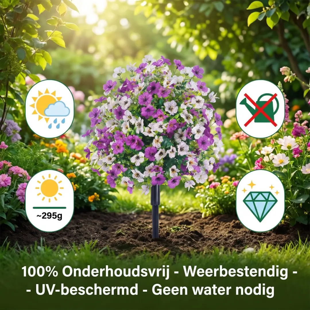 ECTEATOY Tuinverlichting Buiten LED Prikspot - 50 LED - Paars/Wit