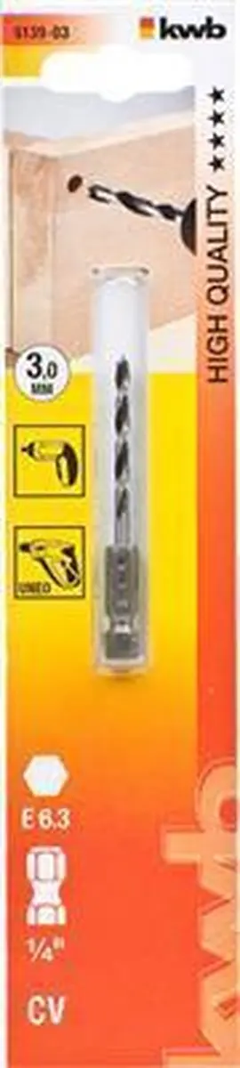 KWB Houtspiraalboren 3mm - 1/4" - 1 Stuk