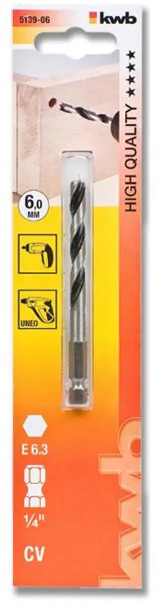 KWB Houtspiraalboren 3mm - 1/4" - 1 Stuk