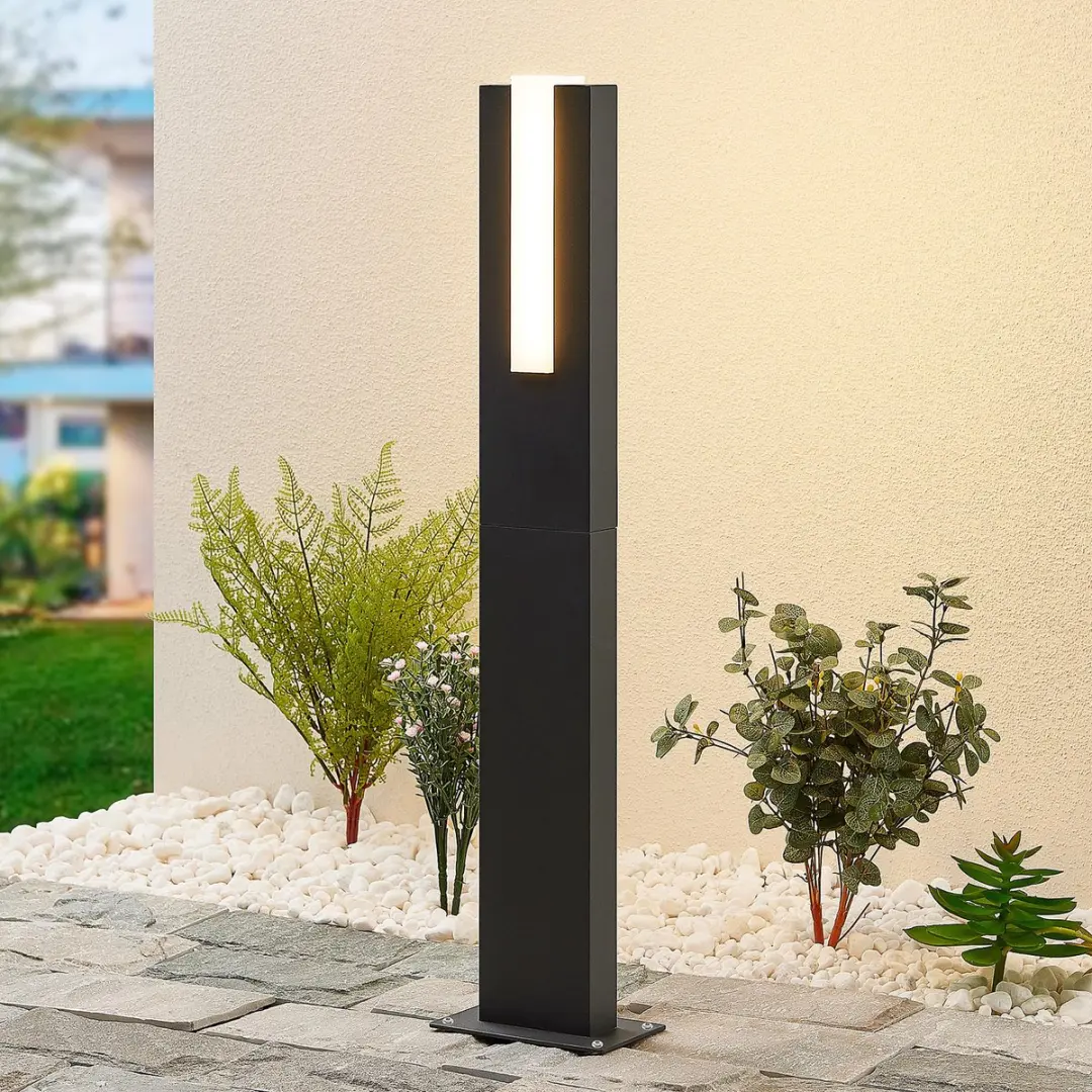 Lucande LED Buitenlamp 8.6W - Grafietgrijs/Opaalwit