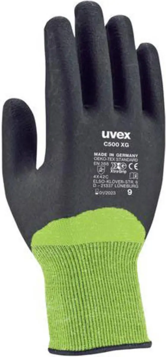 Uvex C500 XG Snijbeschermingshandschoen - Maat 11 - Lime/Antraciet