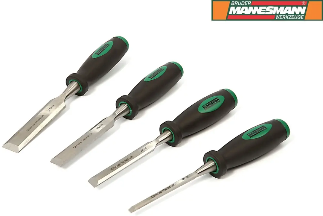 Brüder Mannesmann 4-delige Houtsteekbeitelset 6-12-18-24mm