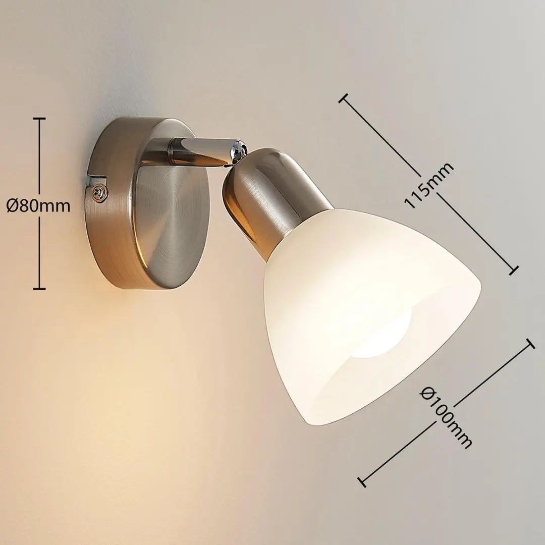 Lindby Buitenspot E14 Albast Wit Nikkel Gesatineerd - 1 Lichtpunt