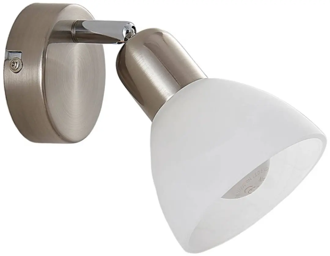 Lindby Buitenspot E14 Albast Wit Nikkel Gesatineerd - 1 Lichtpunt