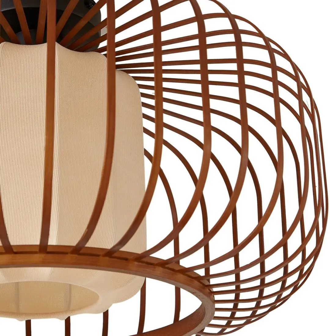 Lindby Plafondlamp Bamboe 1 Licht - Ø50cm