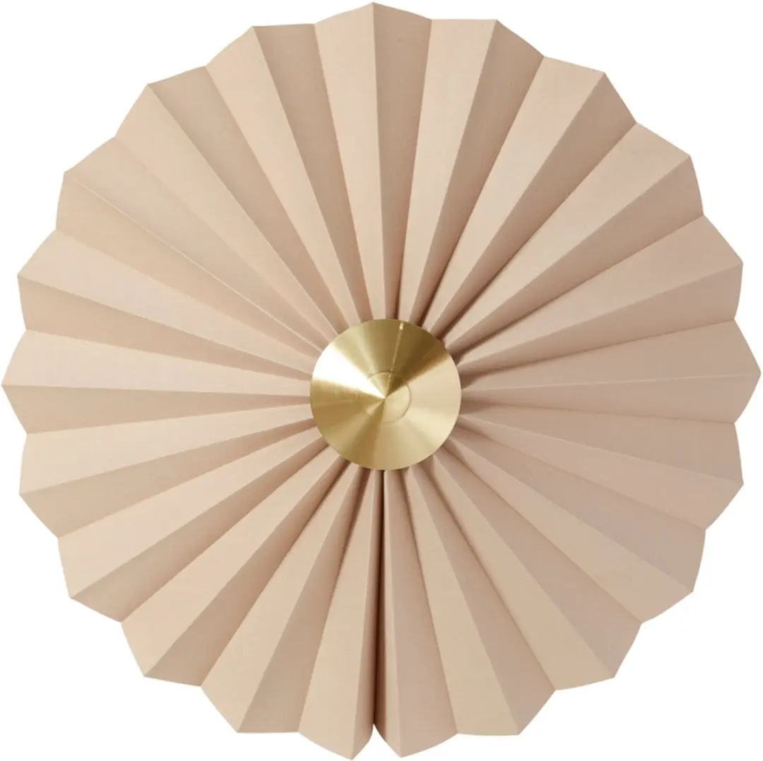 Hübsch Wandlamp Textiel Metaal - Ø48cm - Zand/Messing