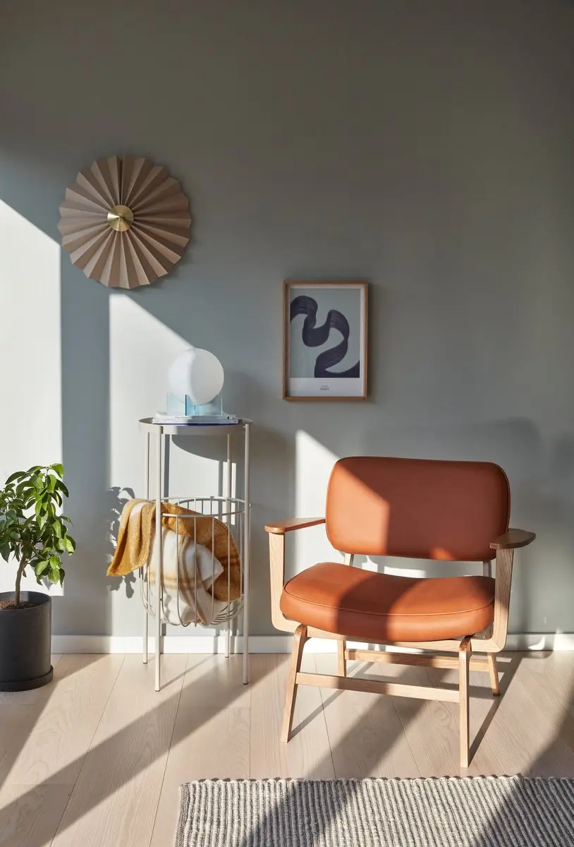 Hübsch Wandlamp Textiel Metaal - Ø48cm - Zand/Messing