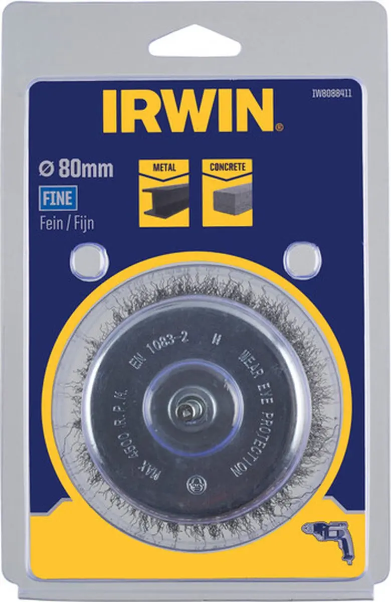 Irwin Komstaaldraadborstel Metaal/Beton 80mm