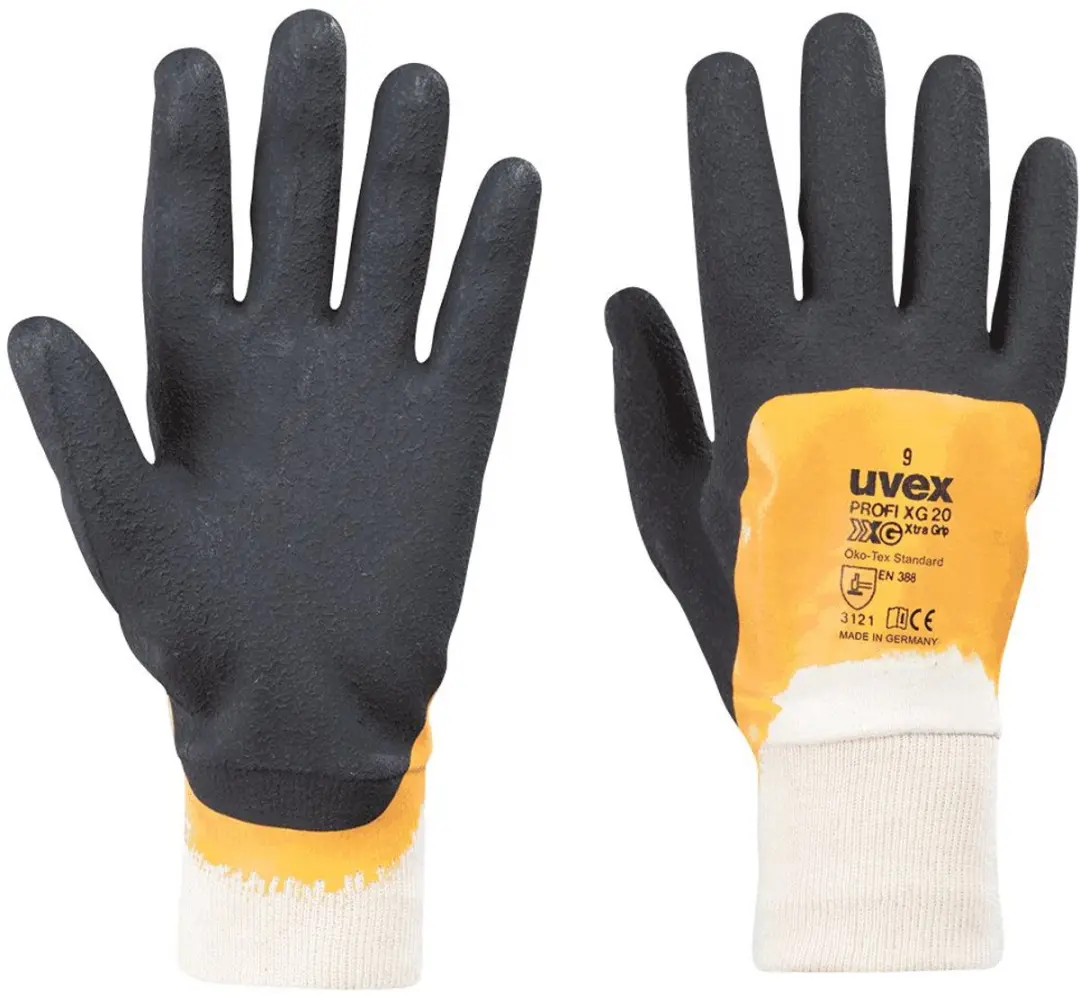 Uvex PROFI ERGO XG Beschermende Handschoen - Maat 10 (XL) - Oranje/Zwart