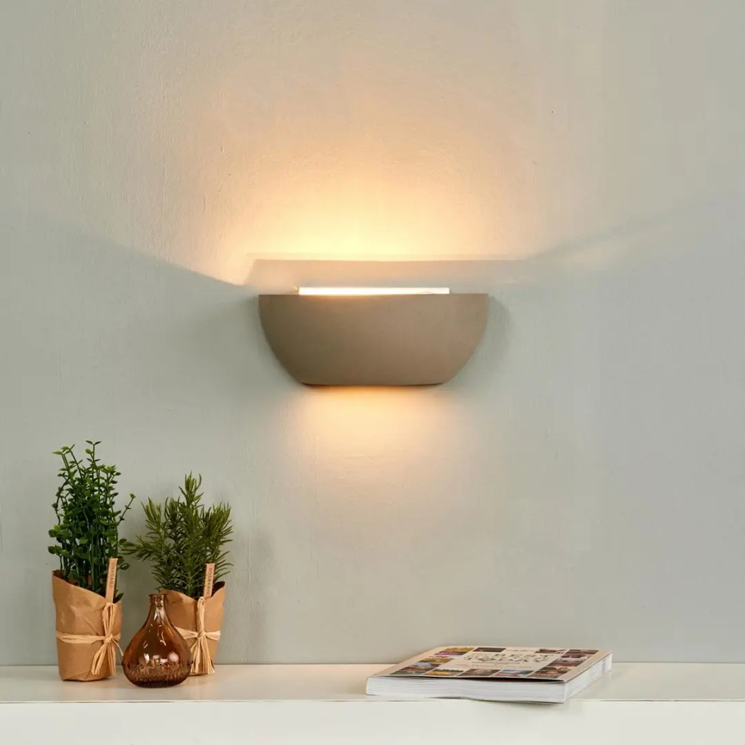 Lindby Wandlamp Beton Metaal 1 Licht E14 - 40W - Grijs