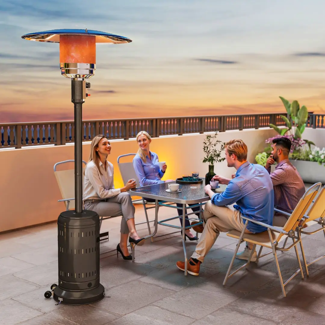Outsunny Terrasverwarmer 11W - 82x82x223cm Zwart