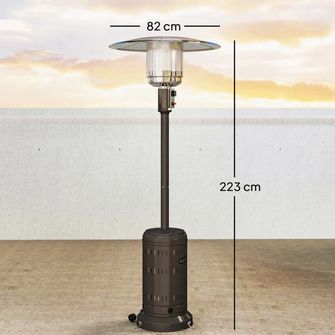 Outsunny Terrasverwarmer 11W - 82x82x223cm Zwart