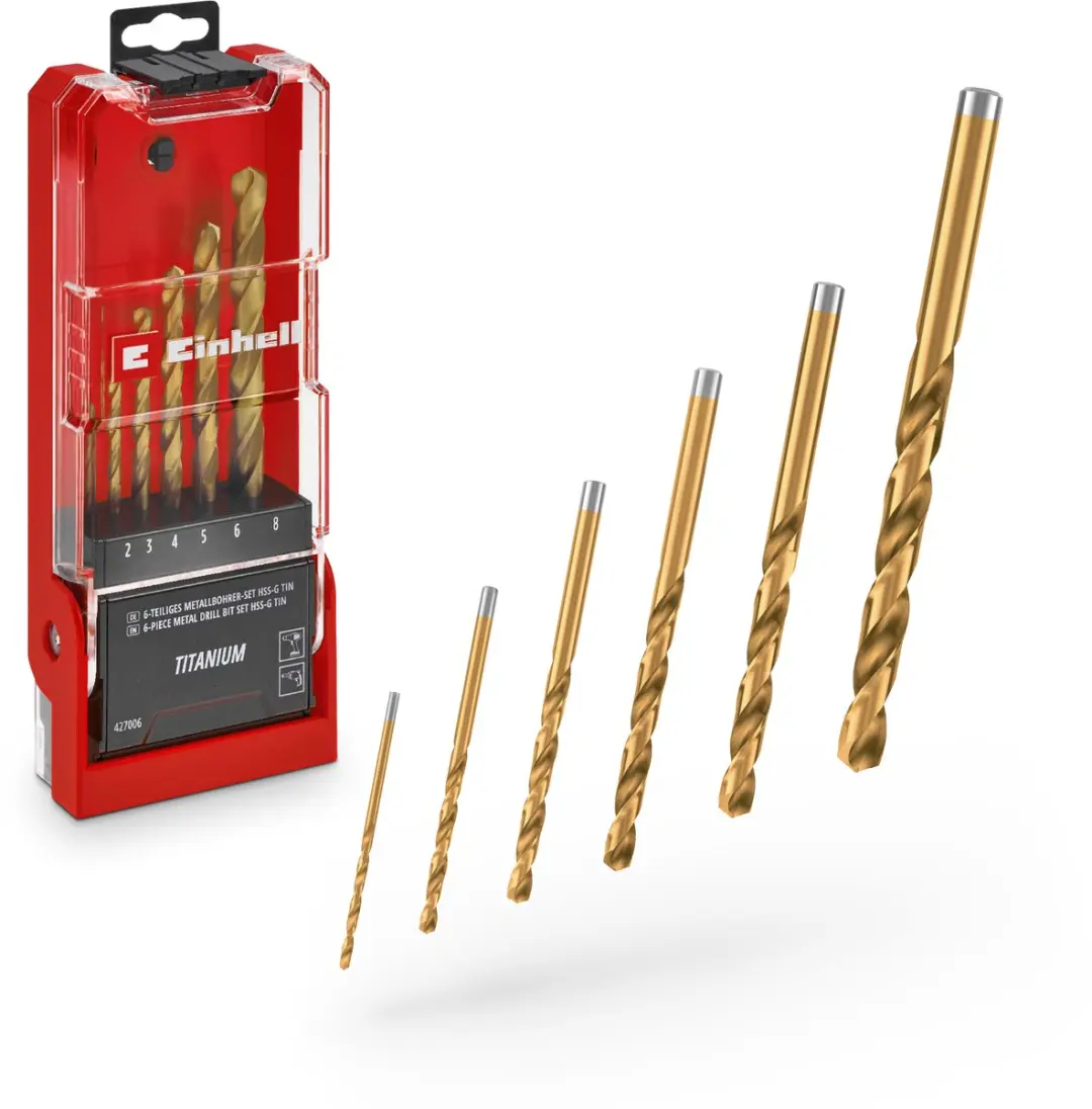 Einhell HSS-G Titanium Metaalboor Set 6-delig