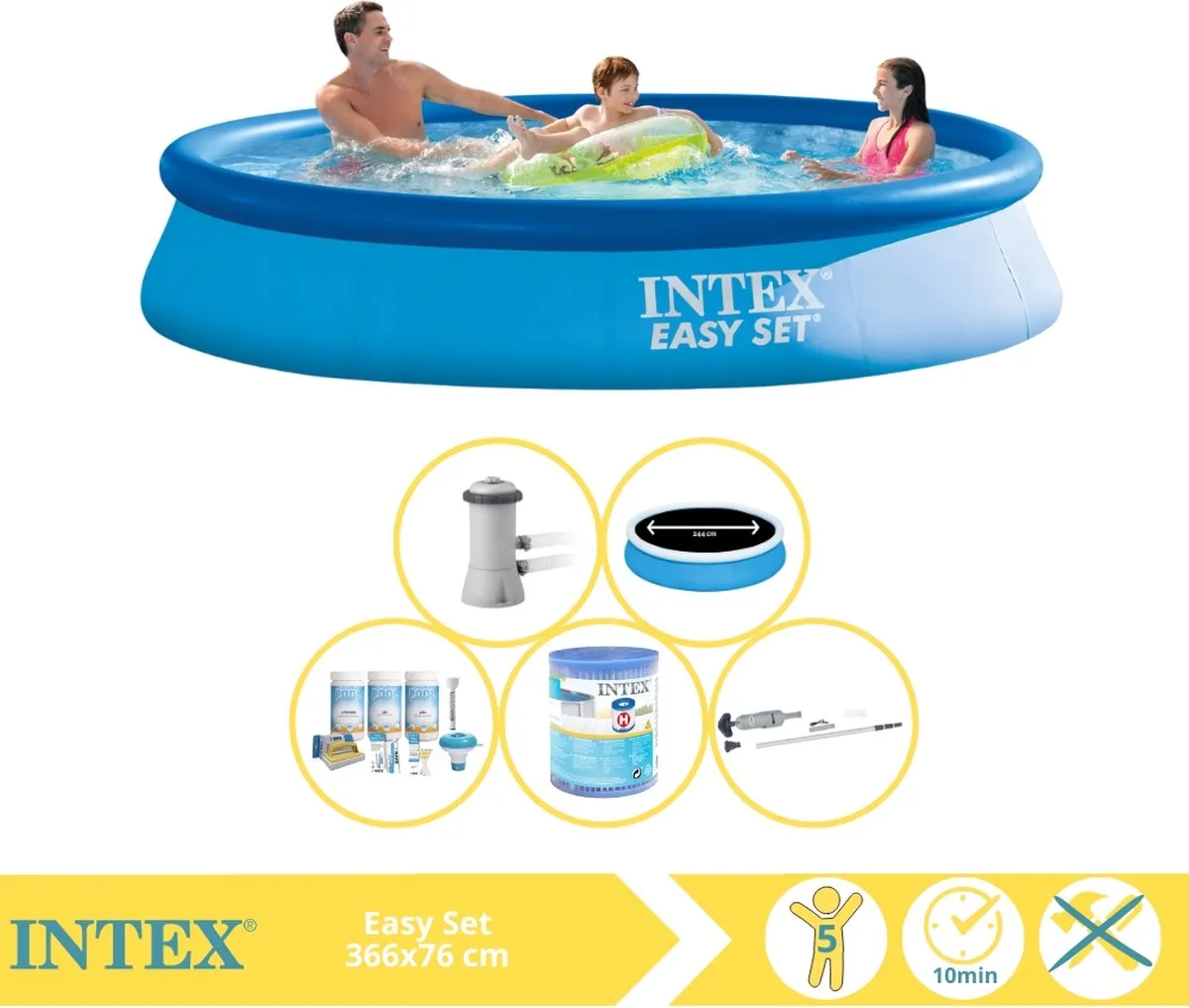 Intex Easy Set 28132GN Opblaaszwembad 366x76cm