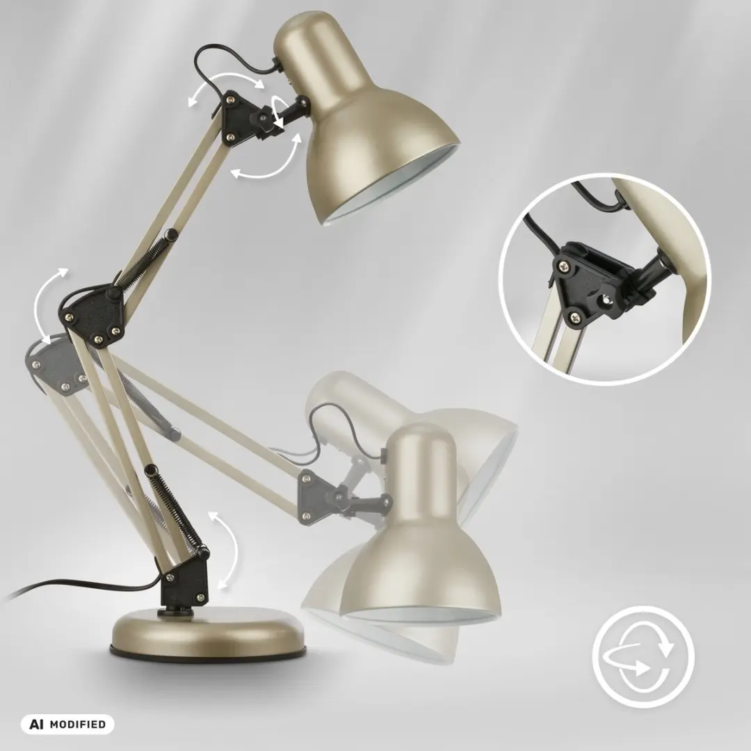 Briloner Pixa Tafellamp E14 - 25W - Ø15,5x53cm - Metallic