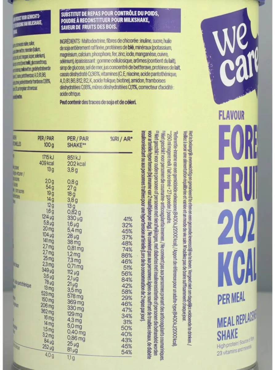 weCare Meal Replacement Shake Forest Fruit - 3x436g