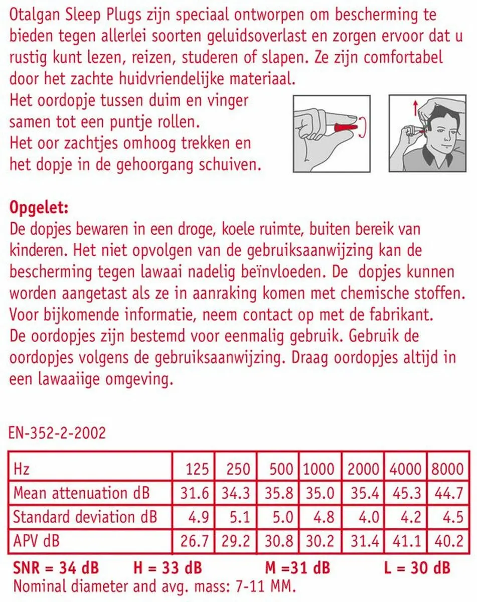 Otalgan Sleep Plugs - 30 Paar (3x10) - Oranje - afbeelding 6 van 6