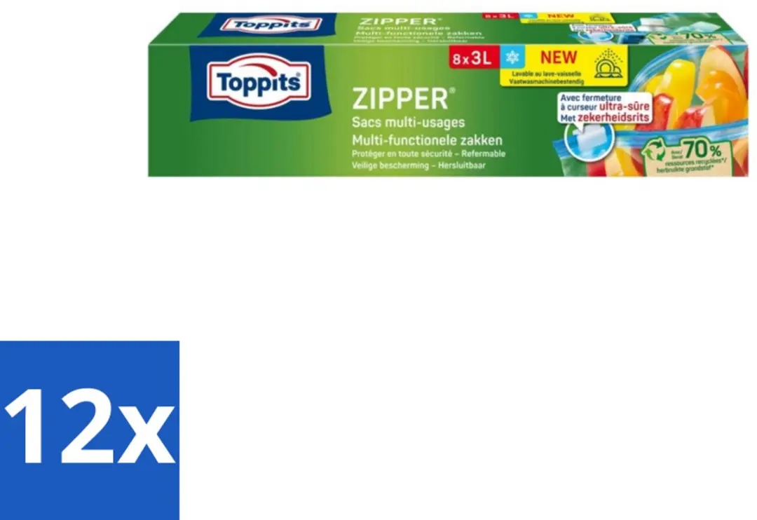 Toppits Zipper Multifunctionele Zakken 3L