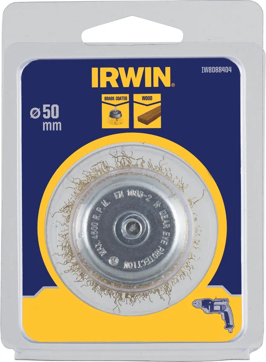 Irwin Komstaaldraadborstel messing 50mm