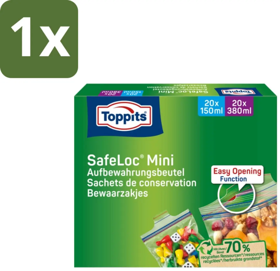 Toppits Safeloc Mini Zip-Zakjes 40 Stuks