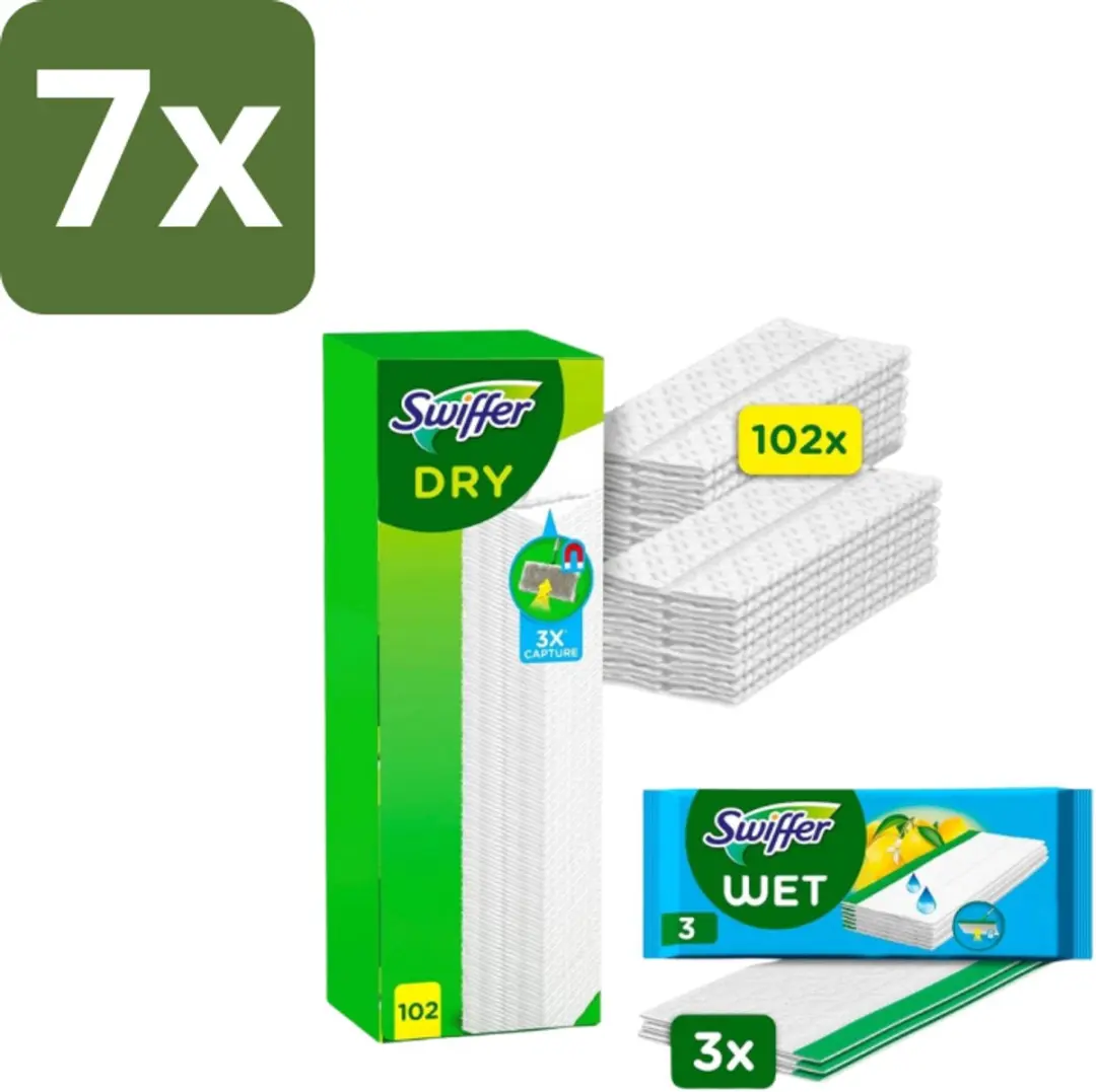 Swiffer Dry Navullingen 102 + Vochtig 23 Stuks