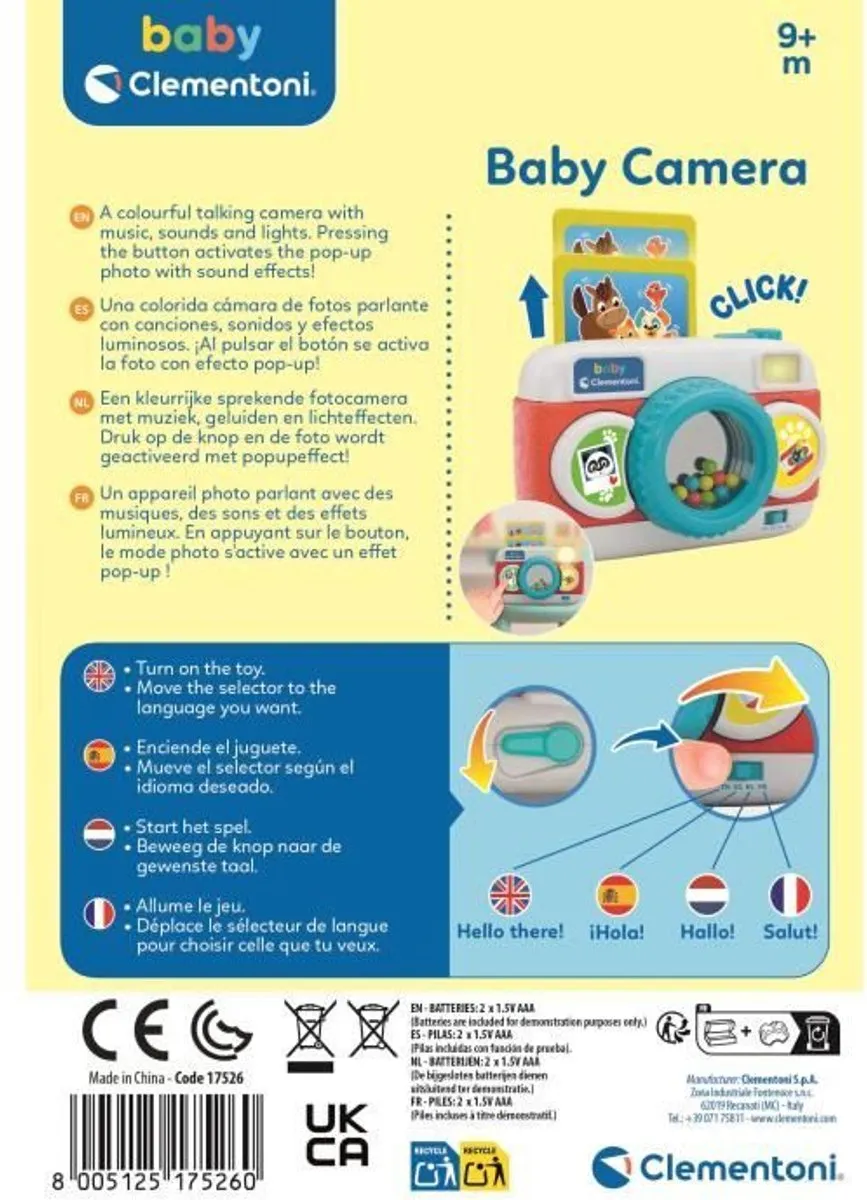 Clementoni Baby Camera Interactief Speelgoed - Multi Kleur
