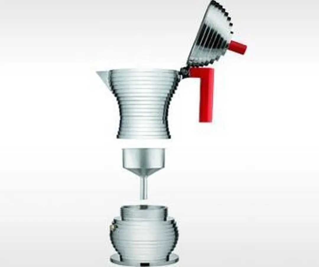 Alessi Pulcina Percolator MDL02/3 R - 3 Koppen - Rood - afbeelding 6 van 6