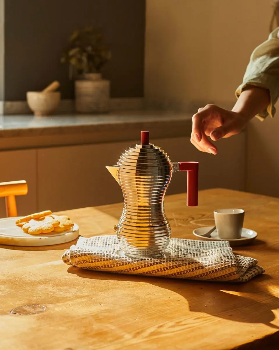 Alessi Pulcina Percolator MDL02/3 R - 3 Koppen - Rood