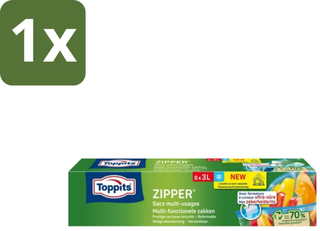 Toppits Zipper Multifunctionele Zakken 3L