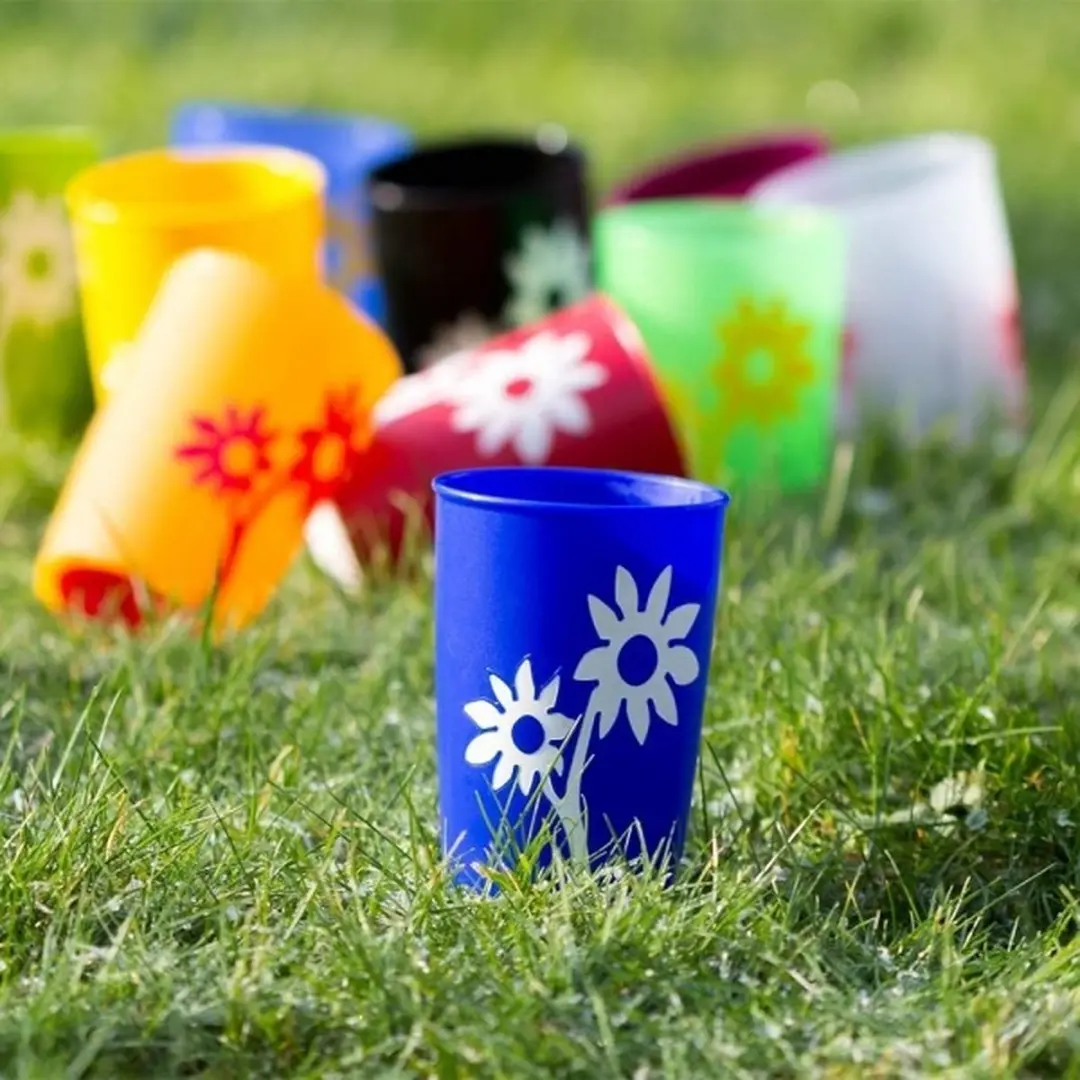 Vitility Antislip Beker Bloemen - Blauw