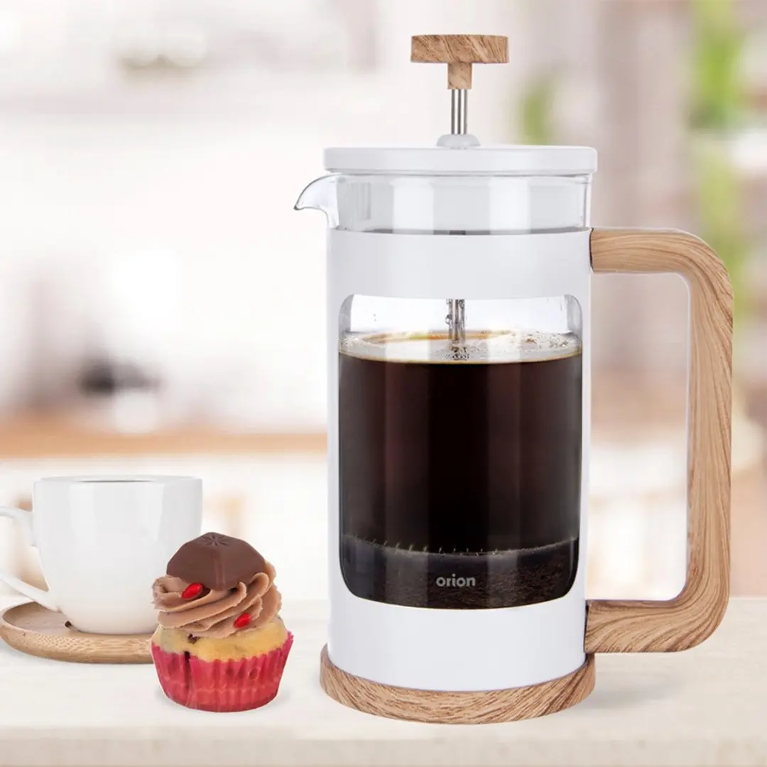 Orion Whiteline Glazen Cafetière 1L - Borosilicaatglas