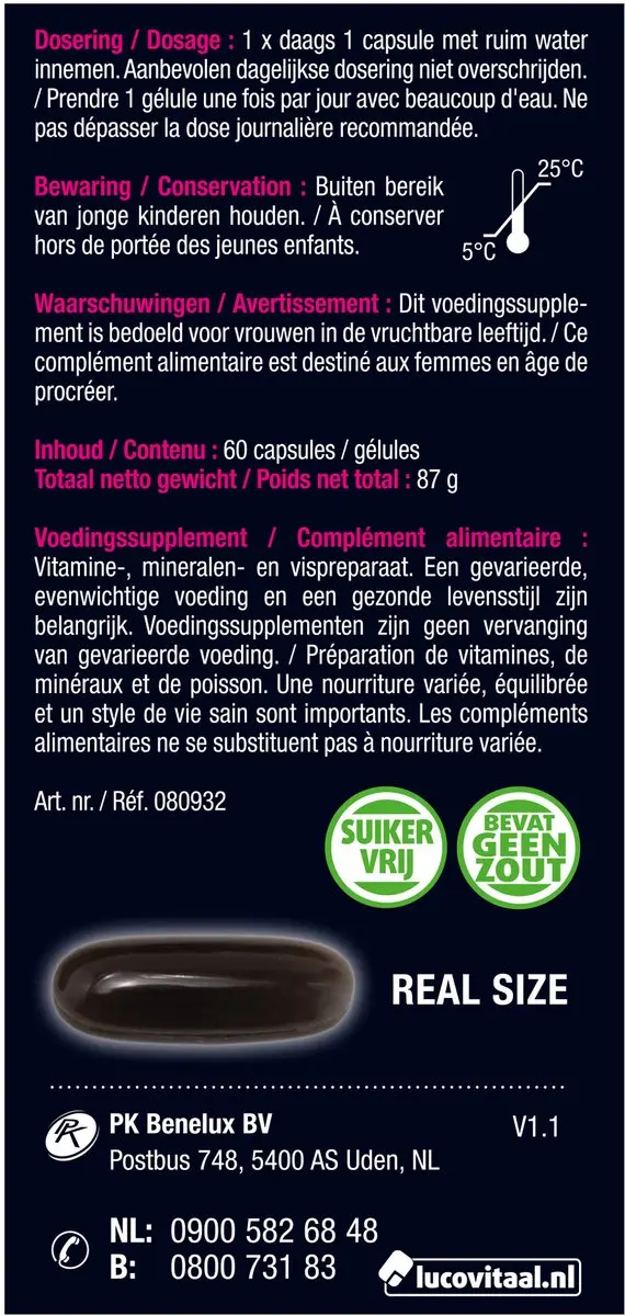 Lucovitaal Vruchtbaarheid Support Vrouw 60 Capsules