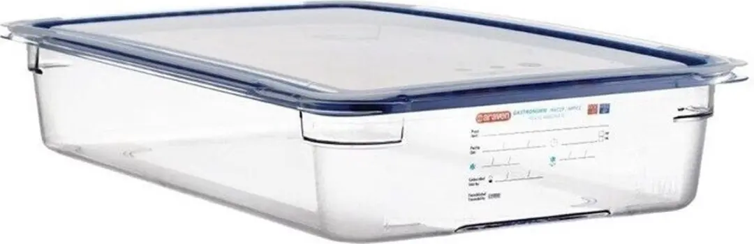 Araven GN1/1 Polycarbonaat Bak 13L - 6 Stuks - Transparant