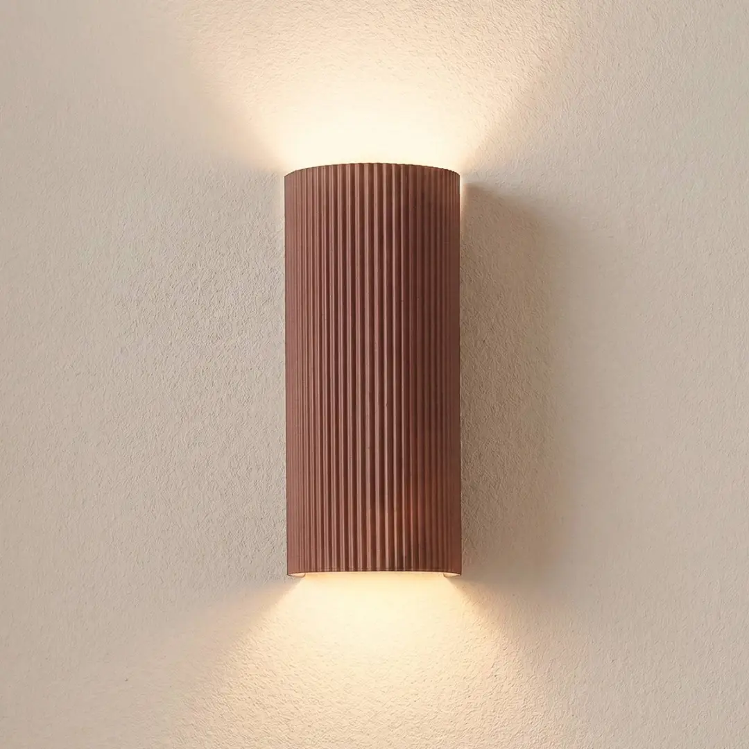 Lindby Wandlamp 2 Lichtpunten GU10 - 30,5 cm - Bruin
