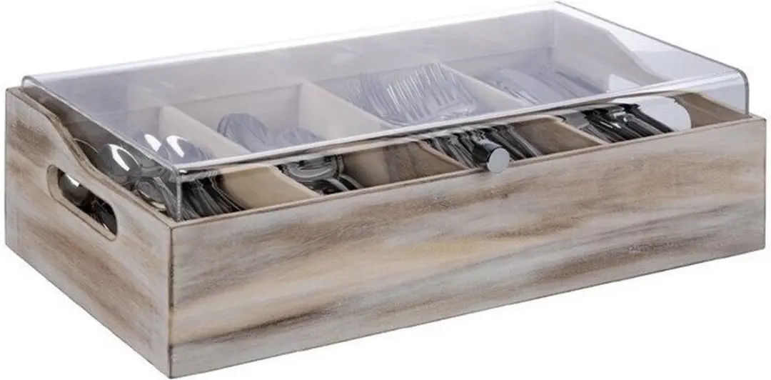 APS Bestekbak FT157 510x280mm - 4 Vakken Donkerbruin