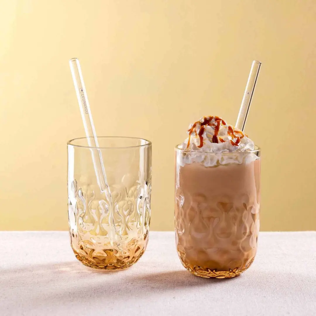 Leonardo Caramel Macchiato Gläser 390ml - 12 Stuks - Abrikoos
